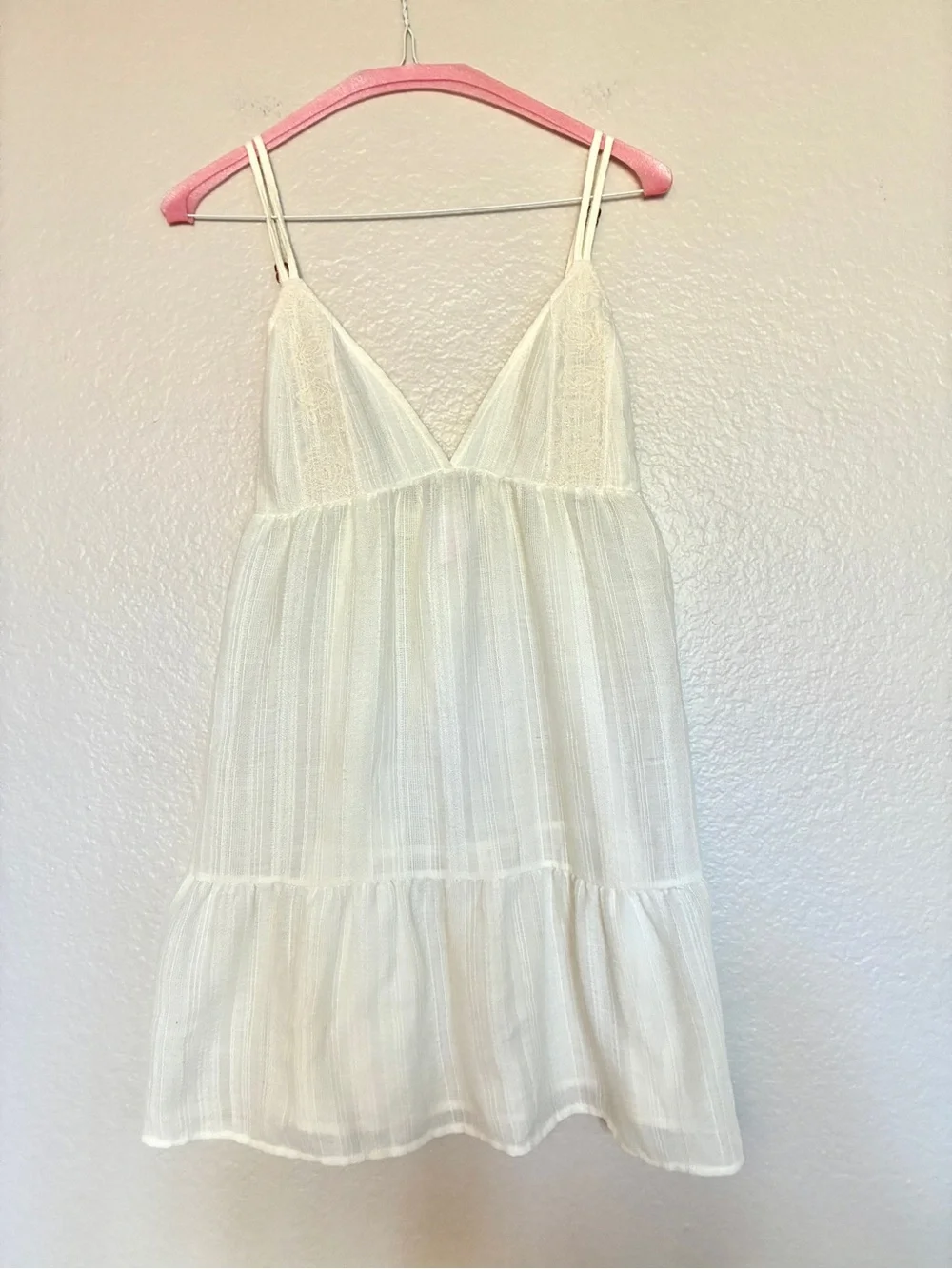 Xhilaration Women’s Ivory Strappy Sleepdress Nightwear Babydoll Tank Top Y2K